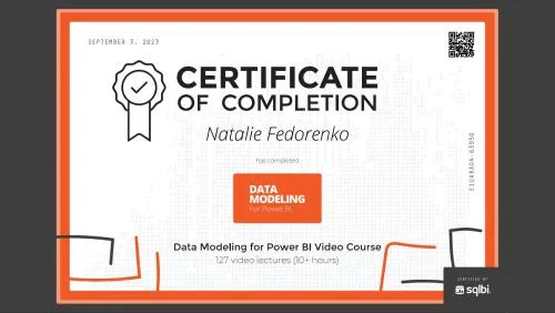 Fedorenko certificate Data Modeling for Power BI 5