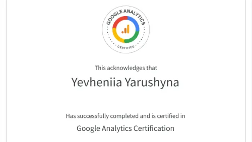Yarushyna GA certificate 0